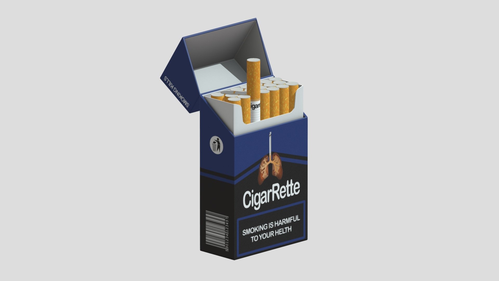 Cigarettes Box Low Poly PBR Realistic 3d model