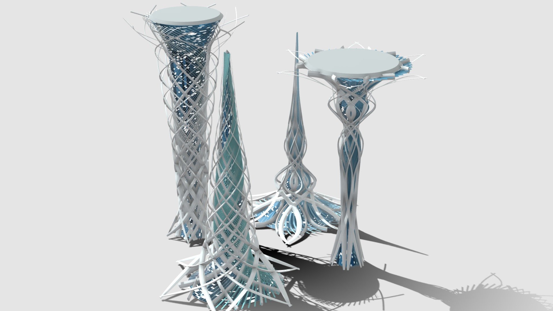 Futuristic_ Skyscrapers_6001 3d model