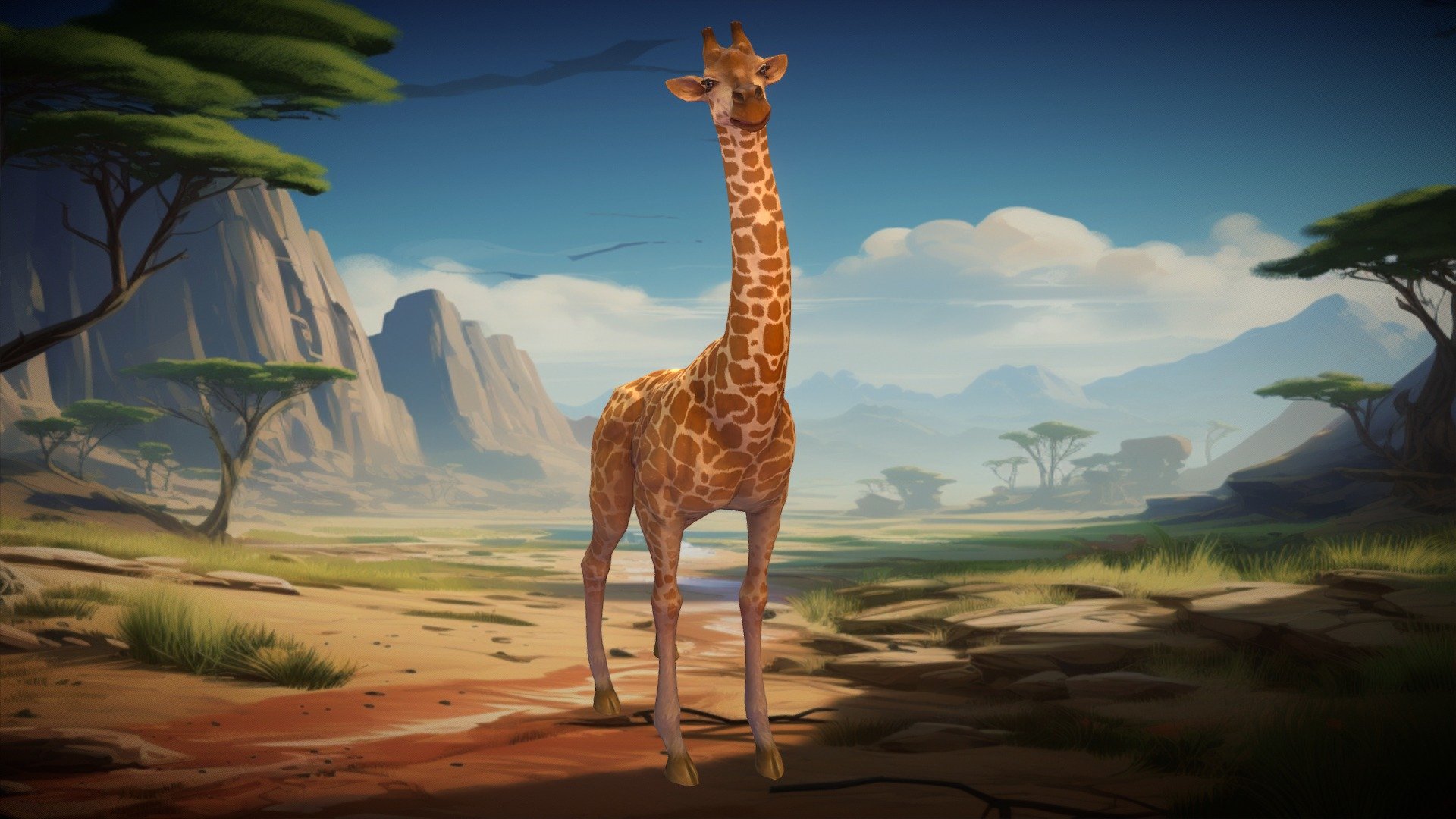 Stylized Giraffe 3d model