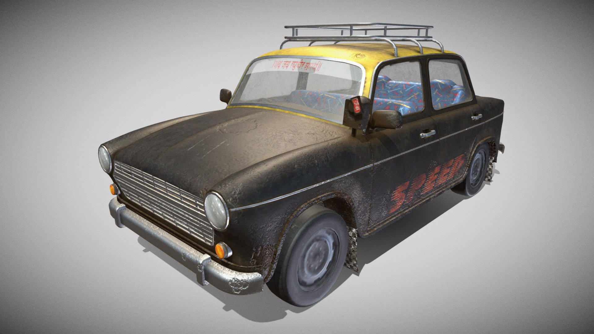 Mumbai Kali peeli Taxi 3d model