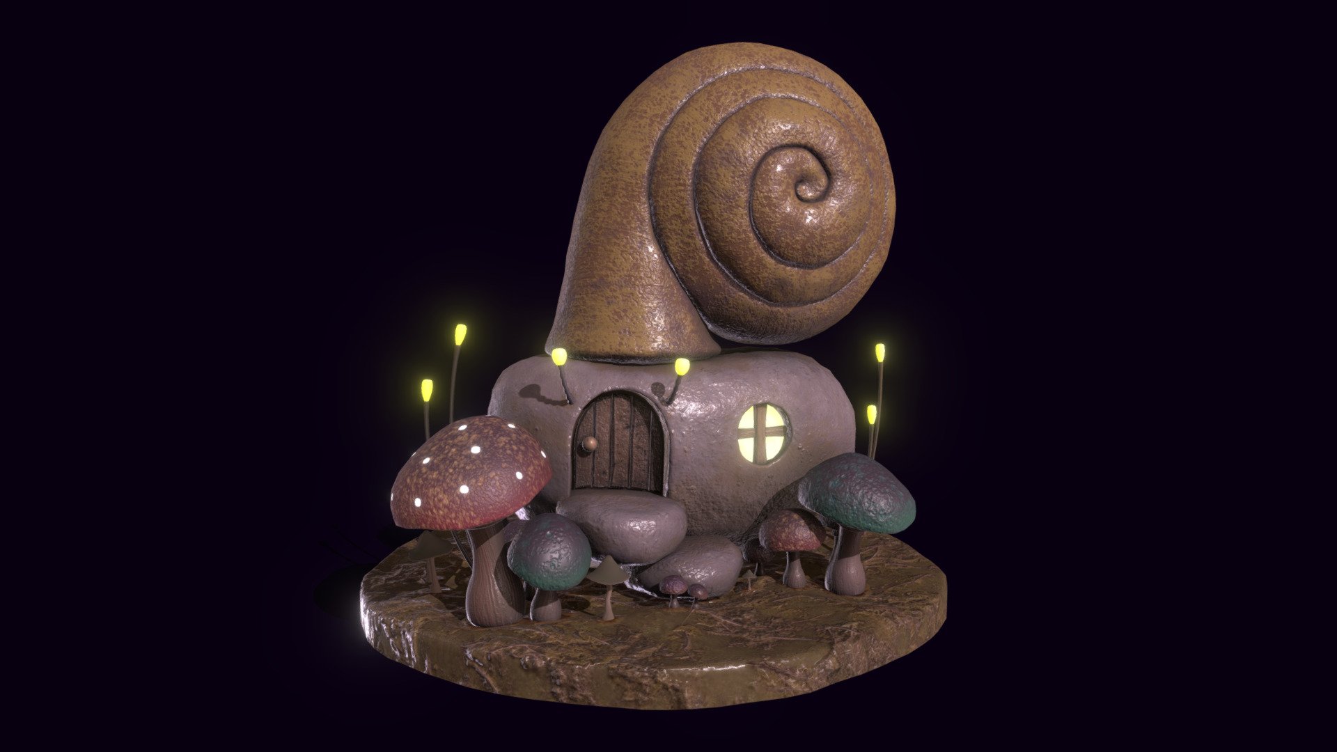 Fantasy Stylized Snail House 3d model