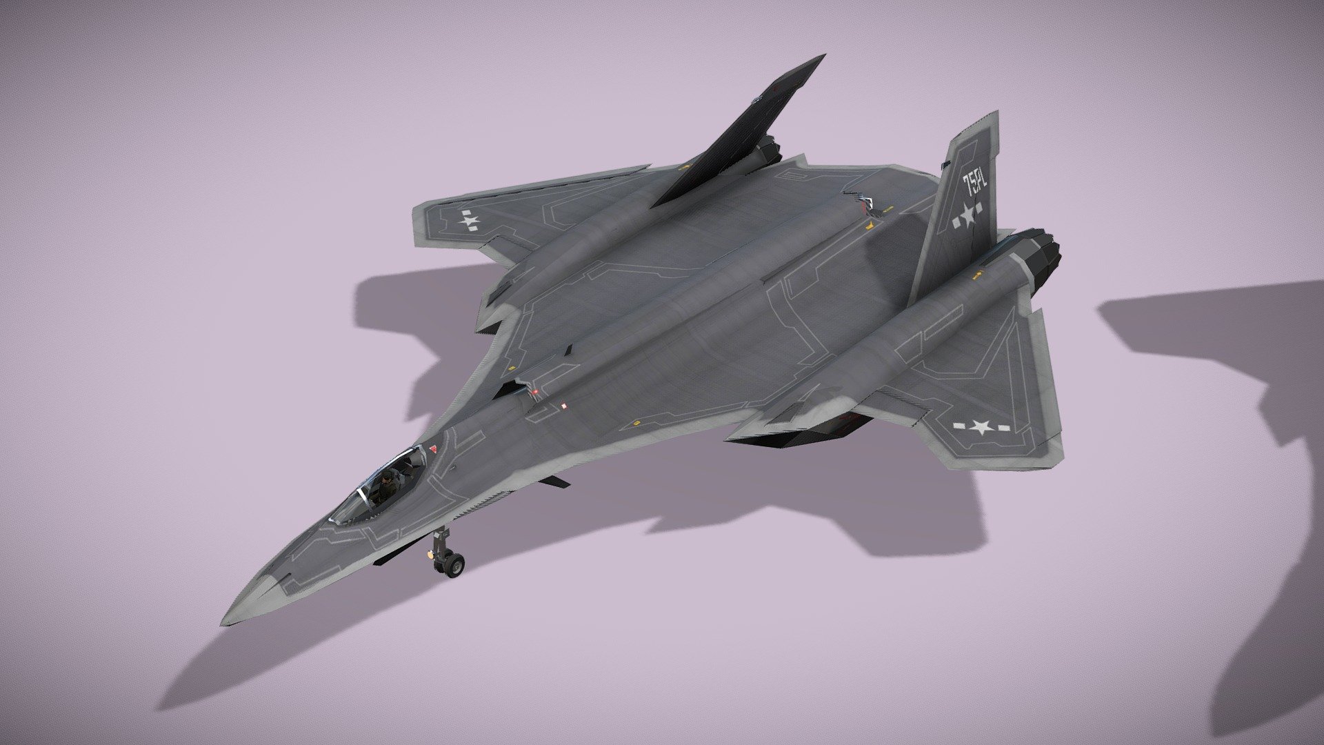 General Dynamics F-34 Lynx concept fighter 3d model