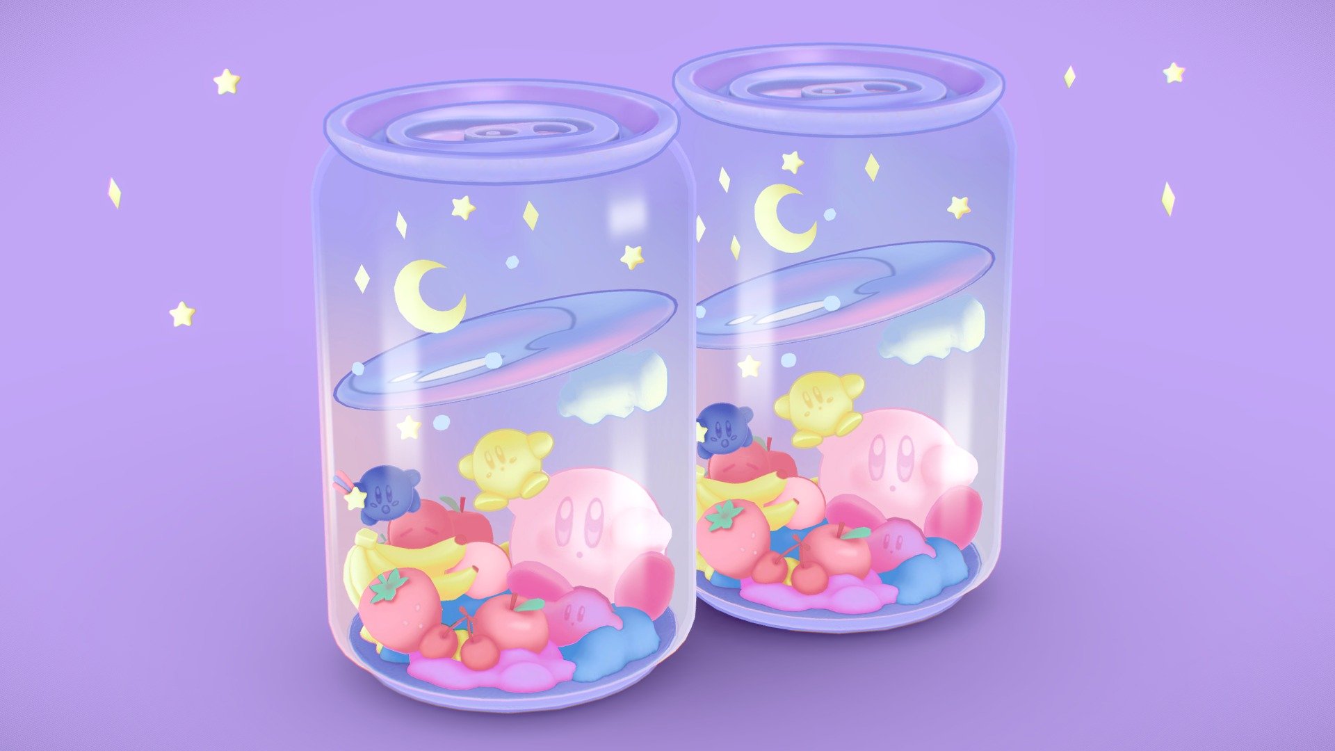 Kirbys soda can ♡ 3d model