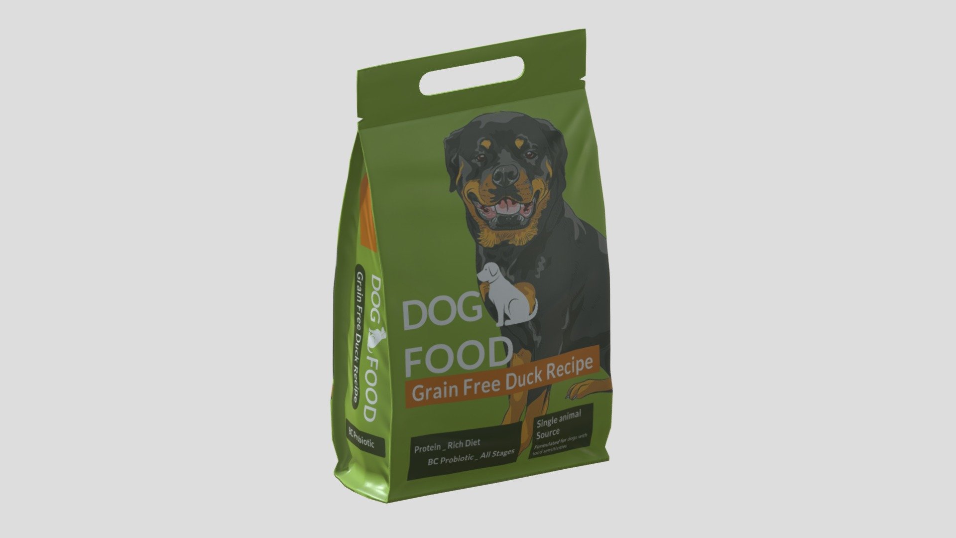 Dog Food Pack Low Poly 3d model