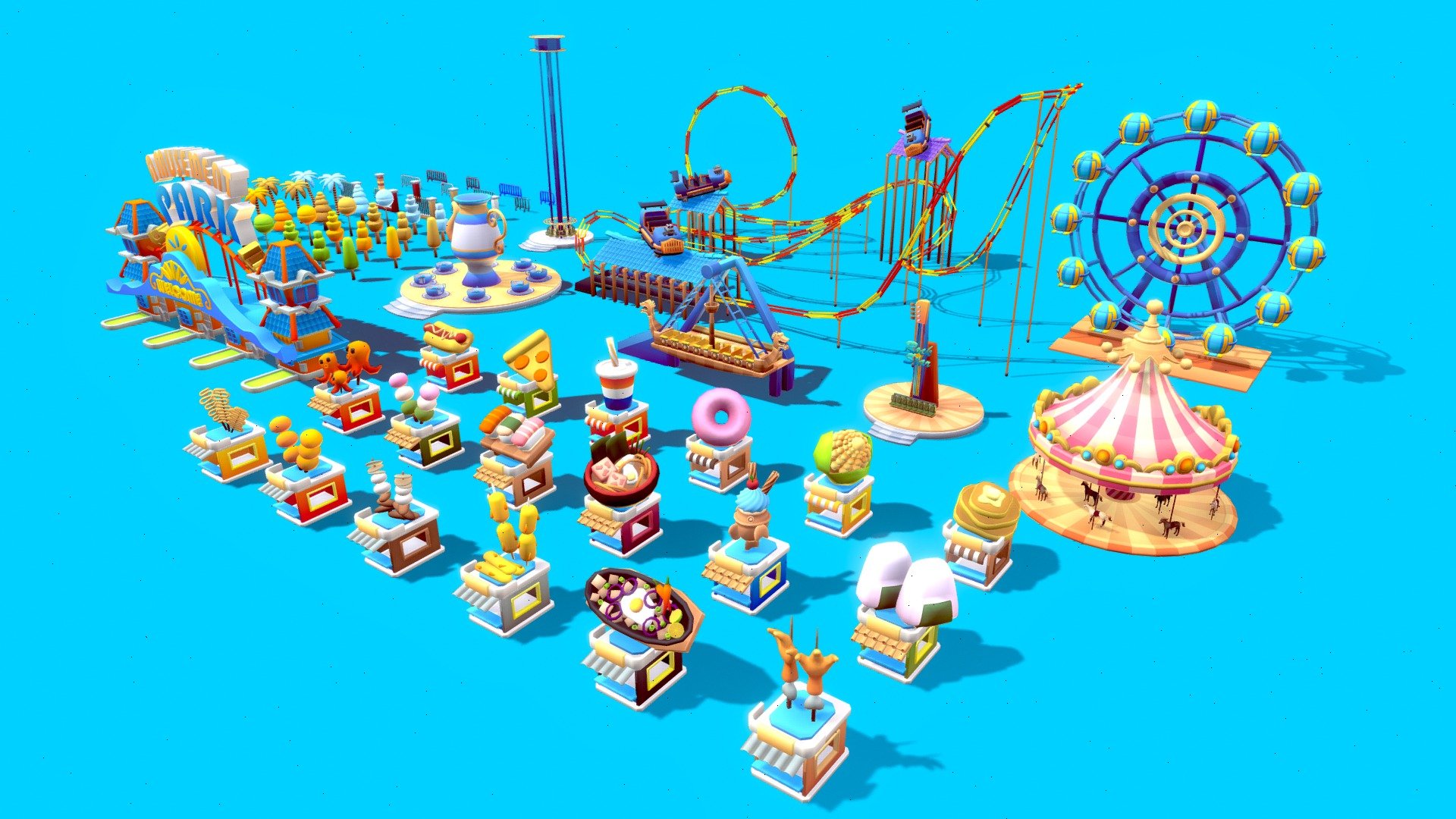 Amusement Park Asset Pack 3d model