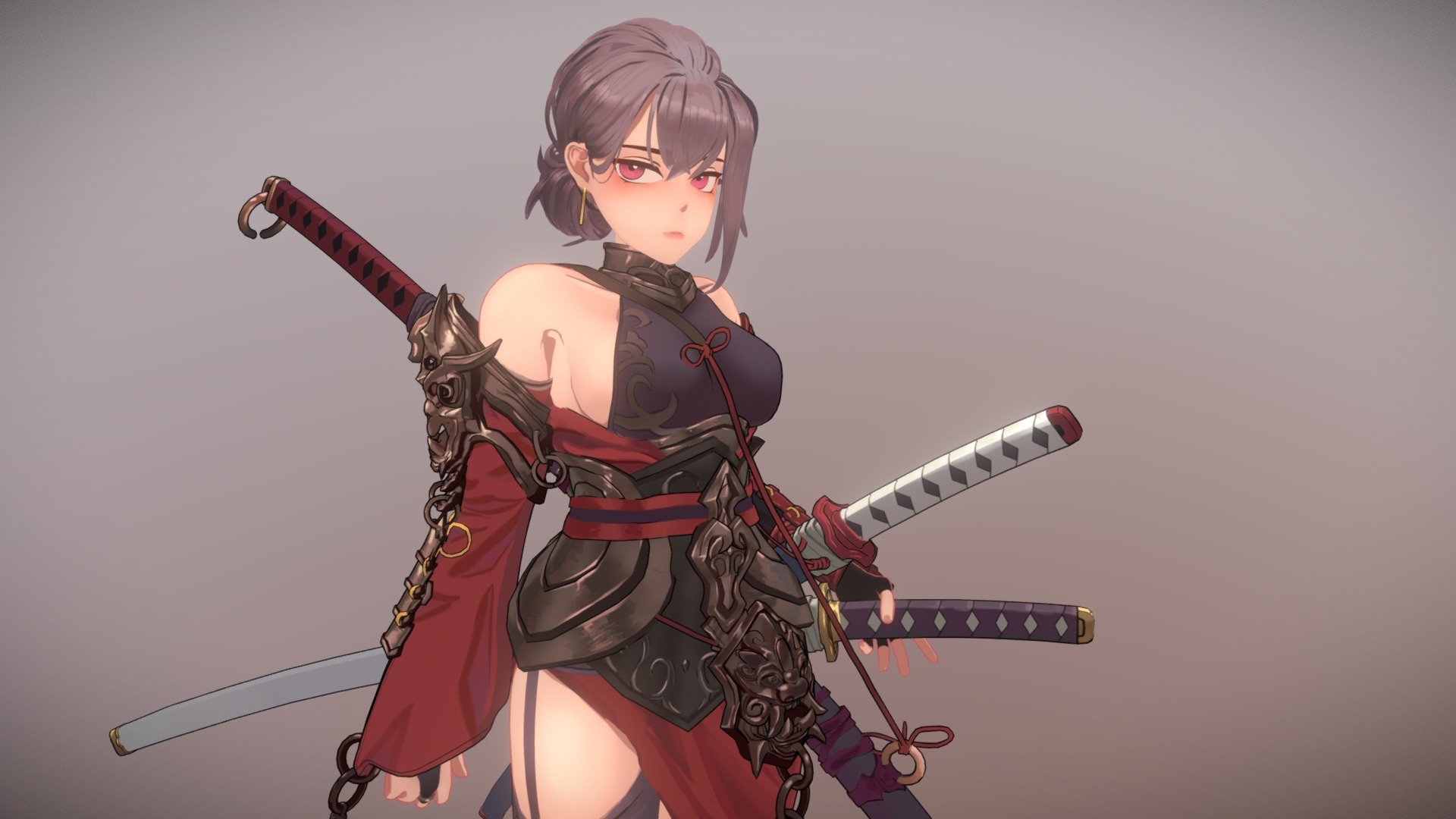 Samurai Girl 3d model