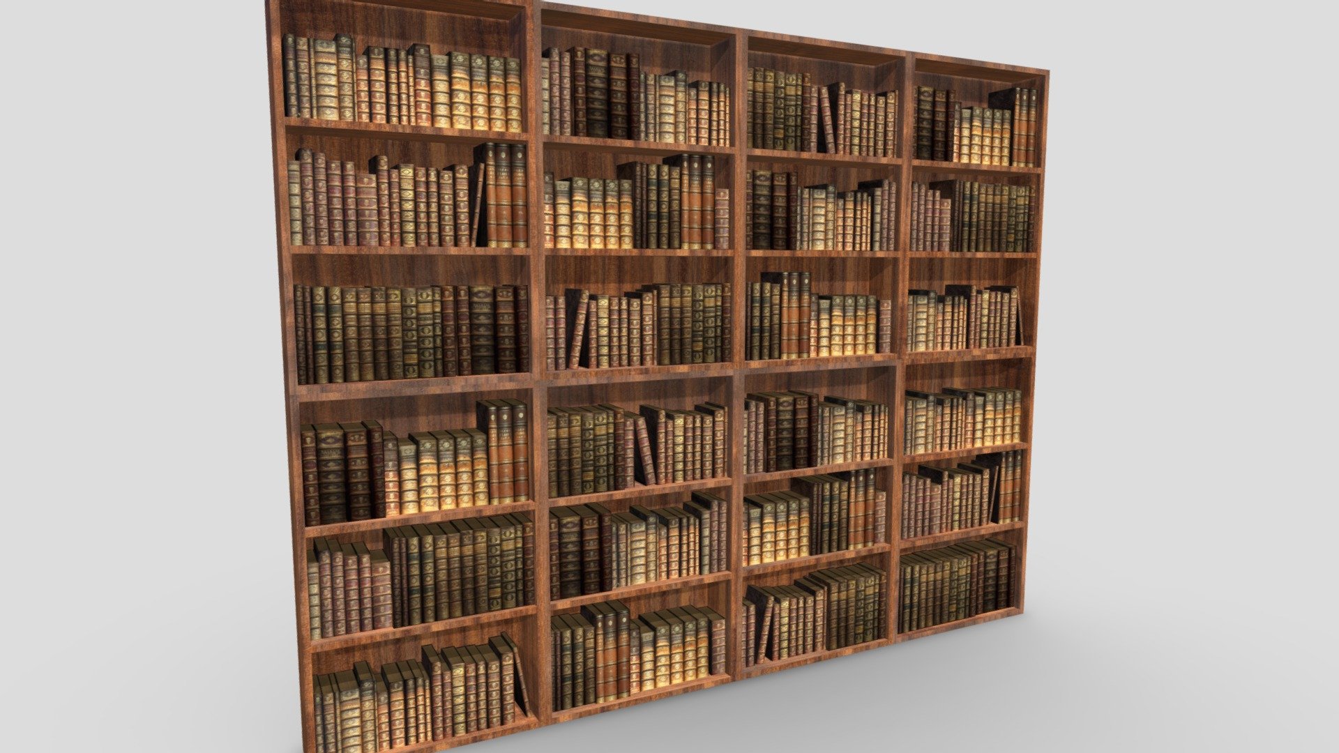 Bookshelf Bookcase Library 3d model