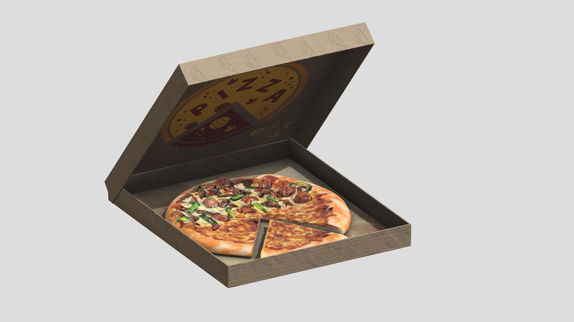 Frozen Pizza Low Poly PBR Realistic 3d model