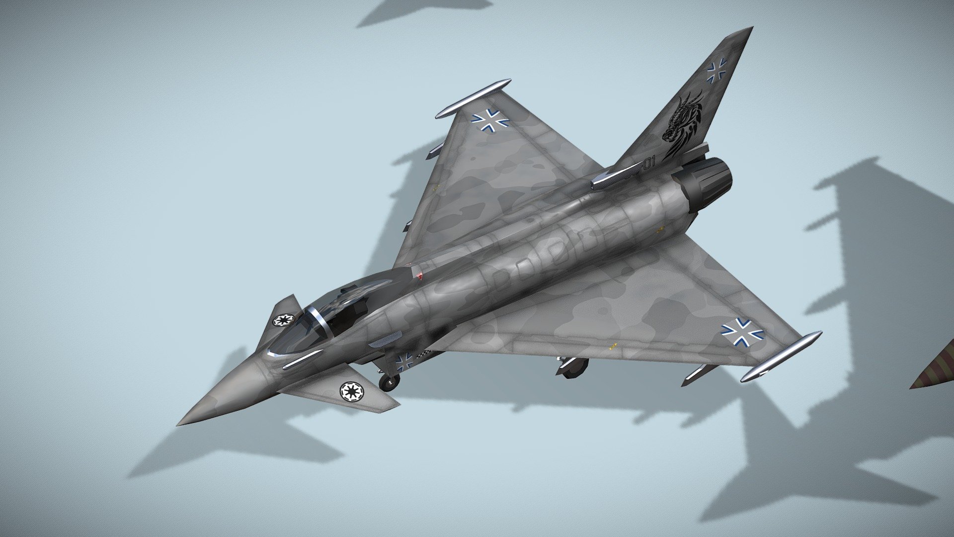 Eurofighter Typhoon EF-2000 jet fighter 3d model