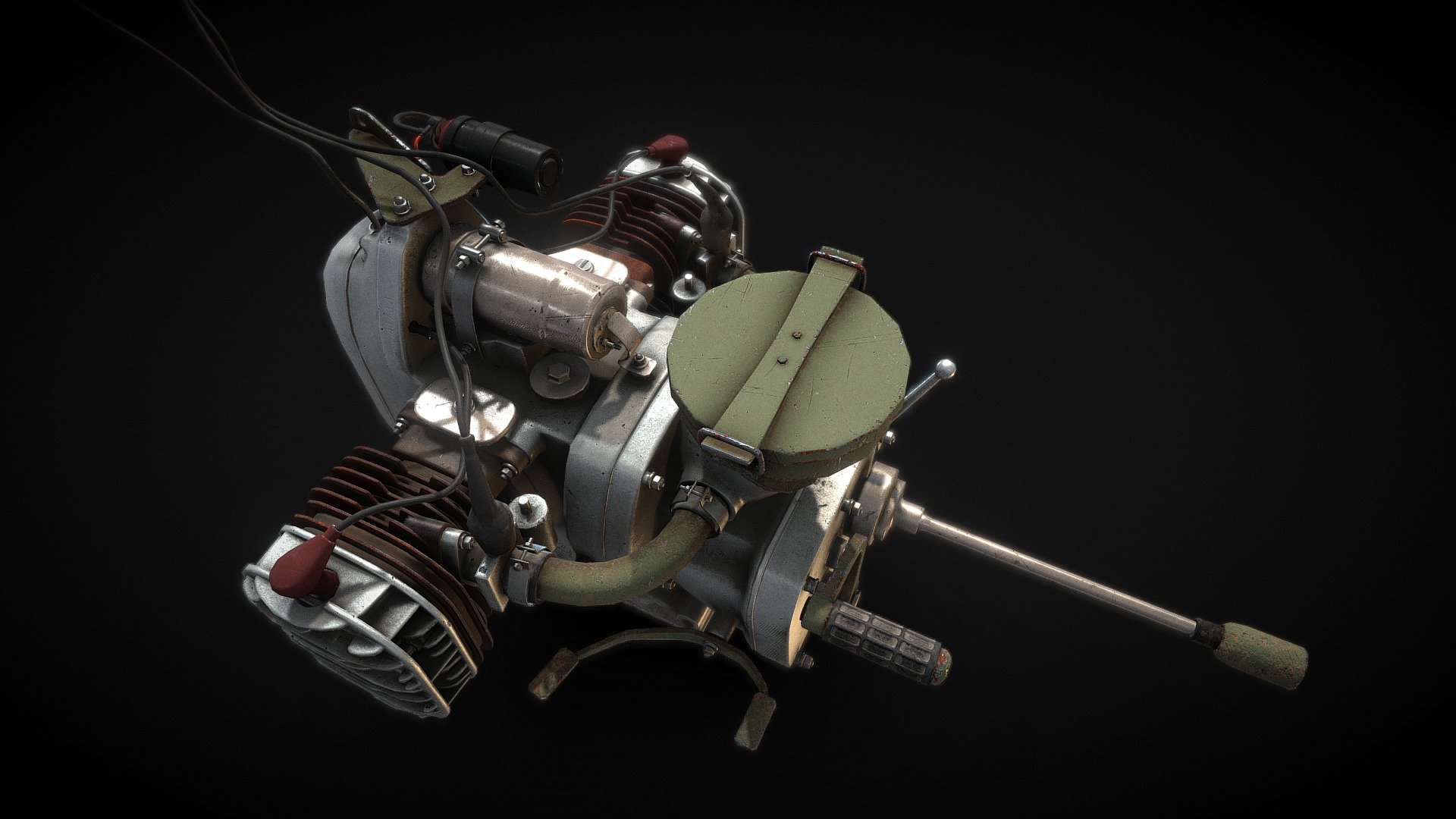 Motorcycle_U72_engine 3d model