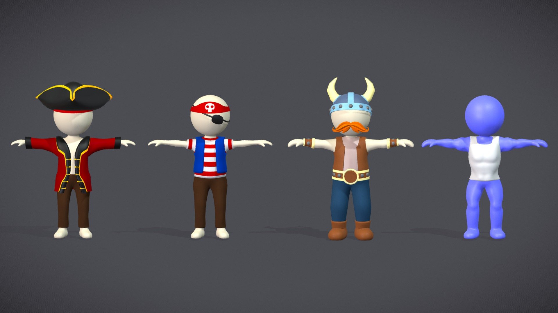 Hyper-Casual Stickman Pack 3d model