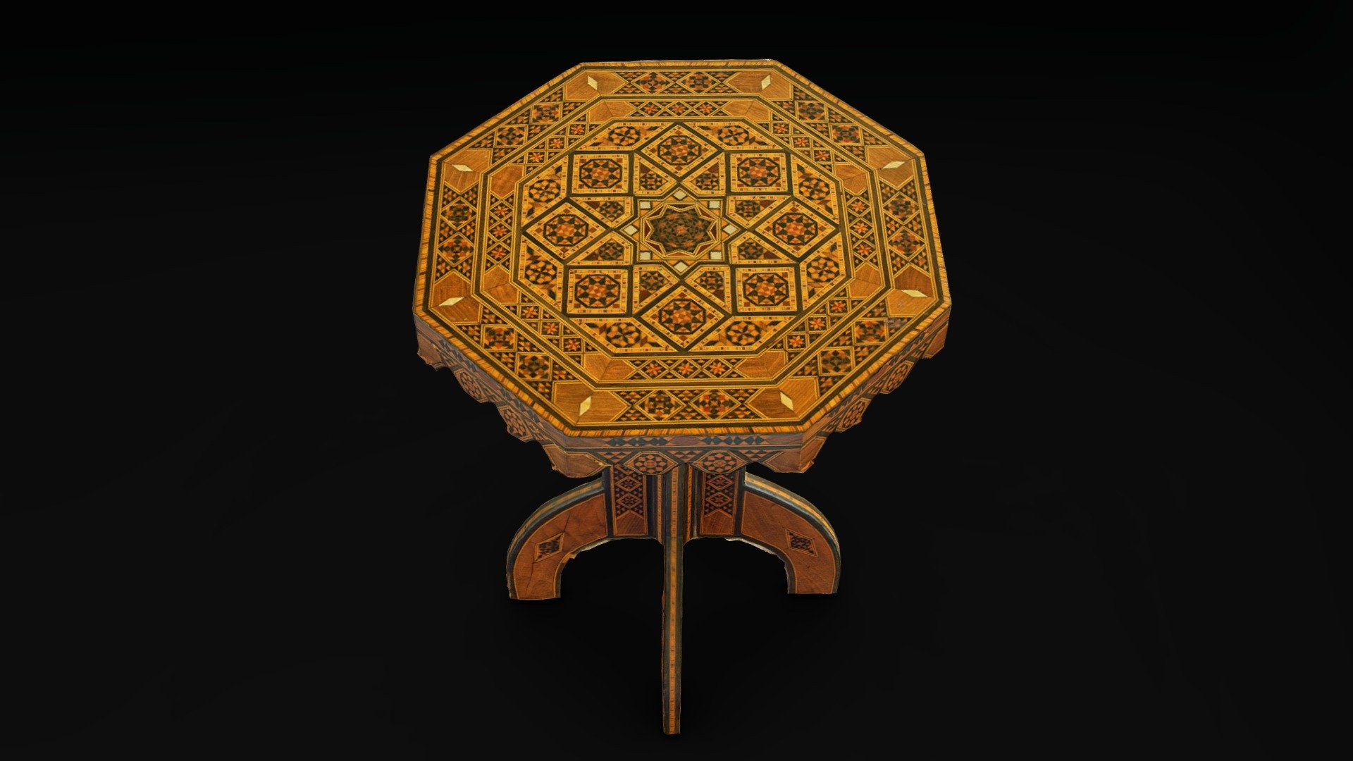 Damascus Table 3d model