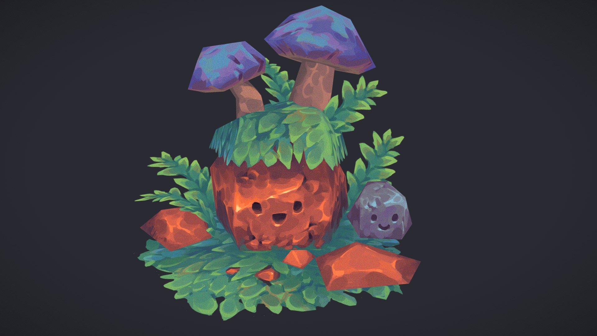 Cute Rocks 3d model