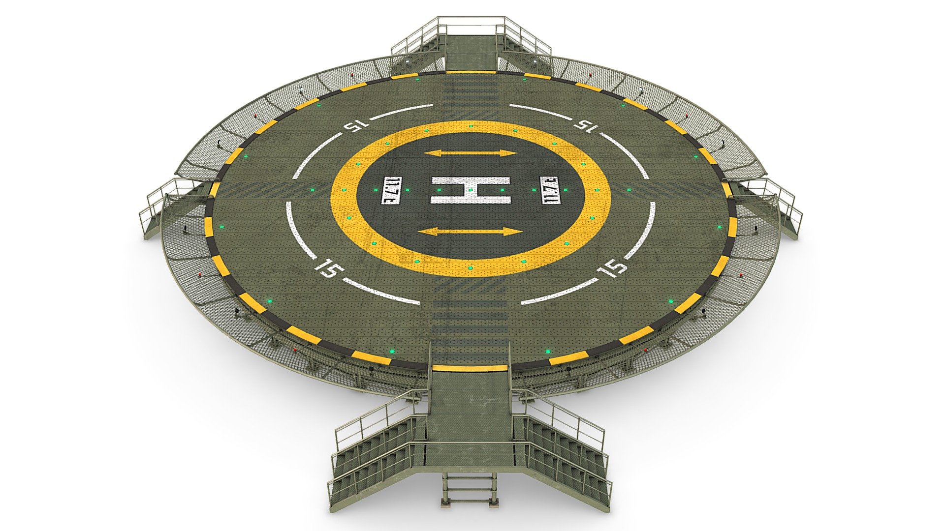 Circular Military Helipad 3d model