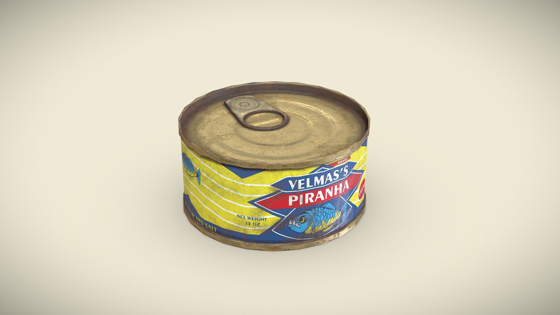 Piranha brass Can 3d model