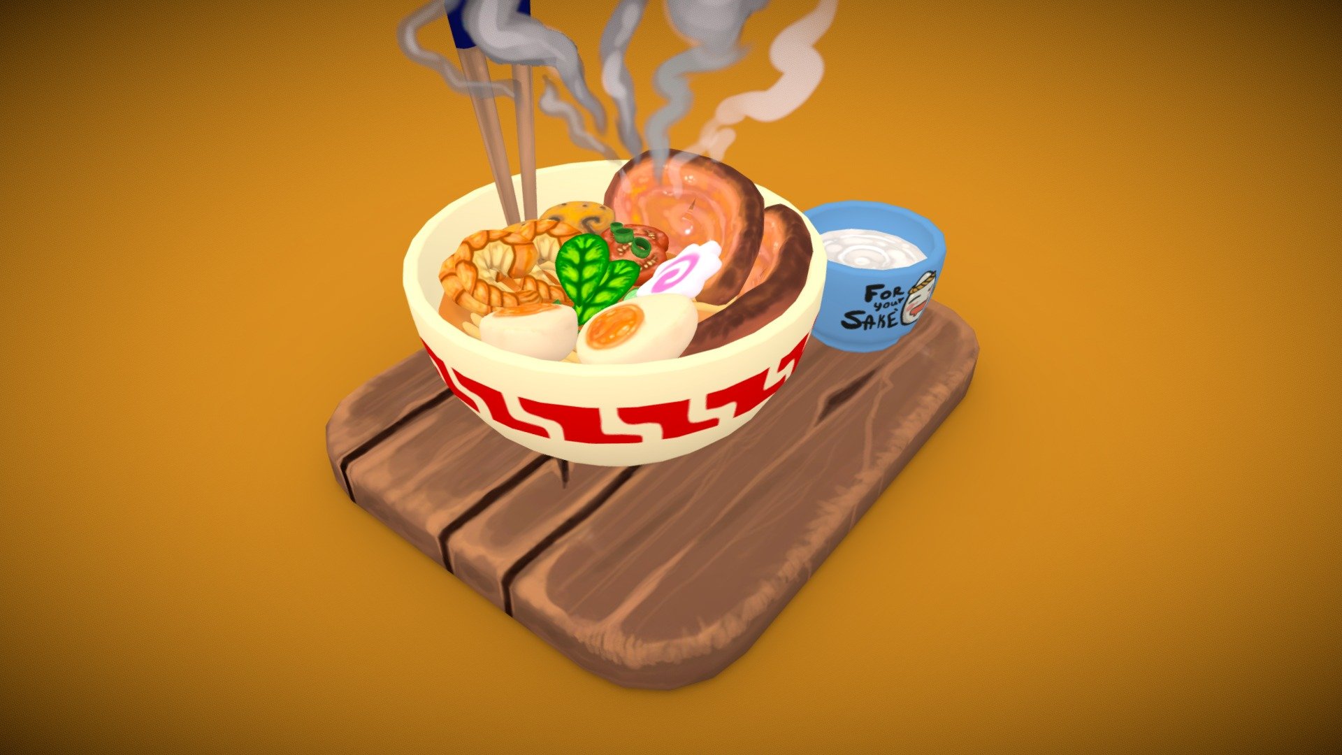 [Lowpoly] Ramen Bowl 3d model