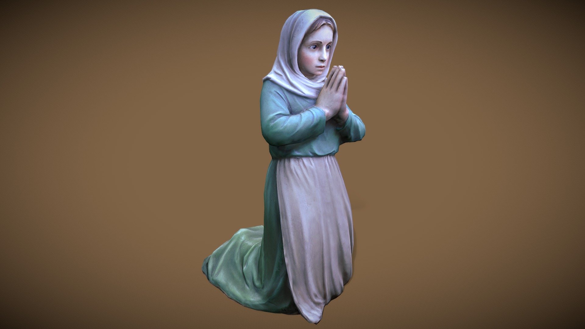 Praying Girl Statuette 3d model