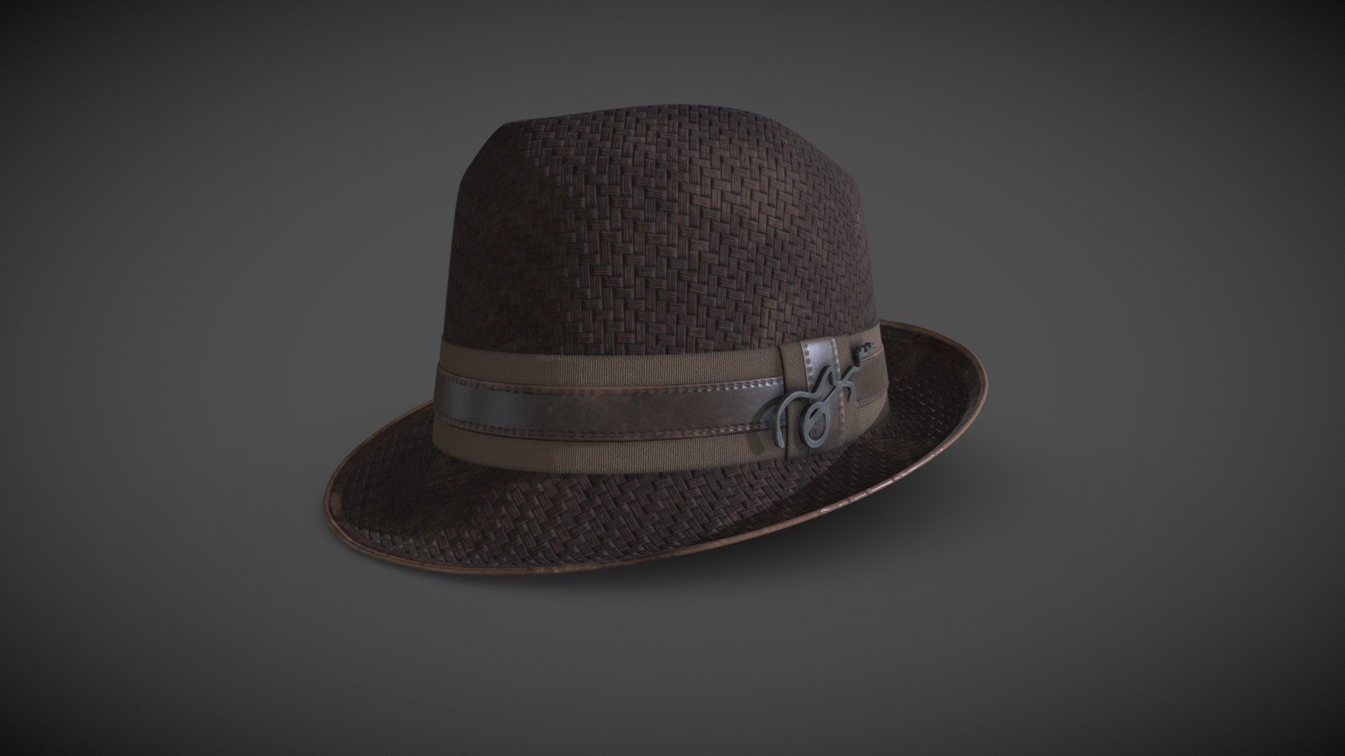 Mens brown hat 3d model