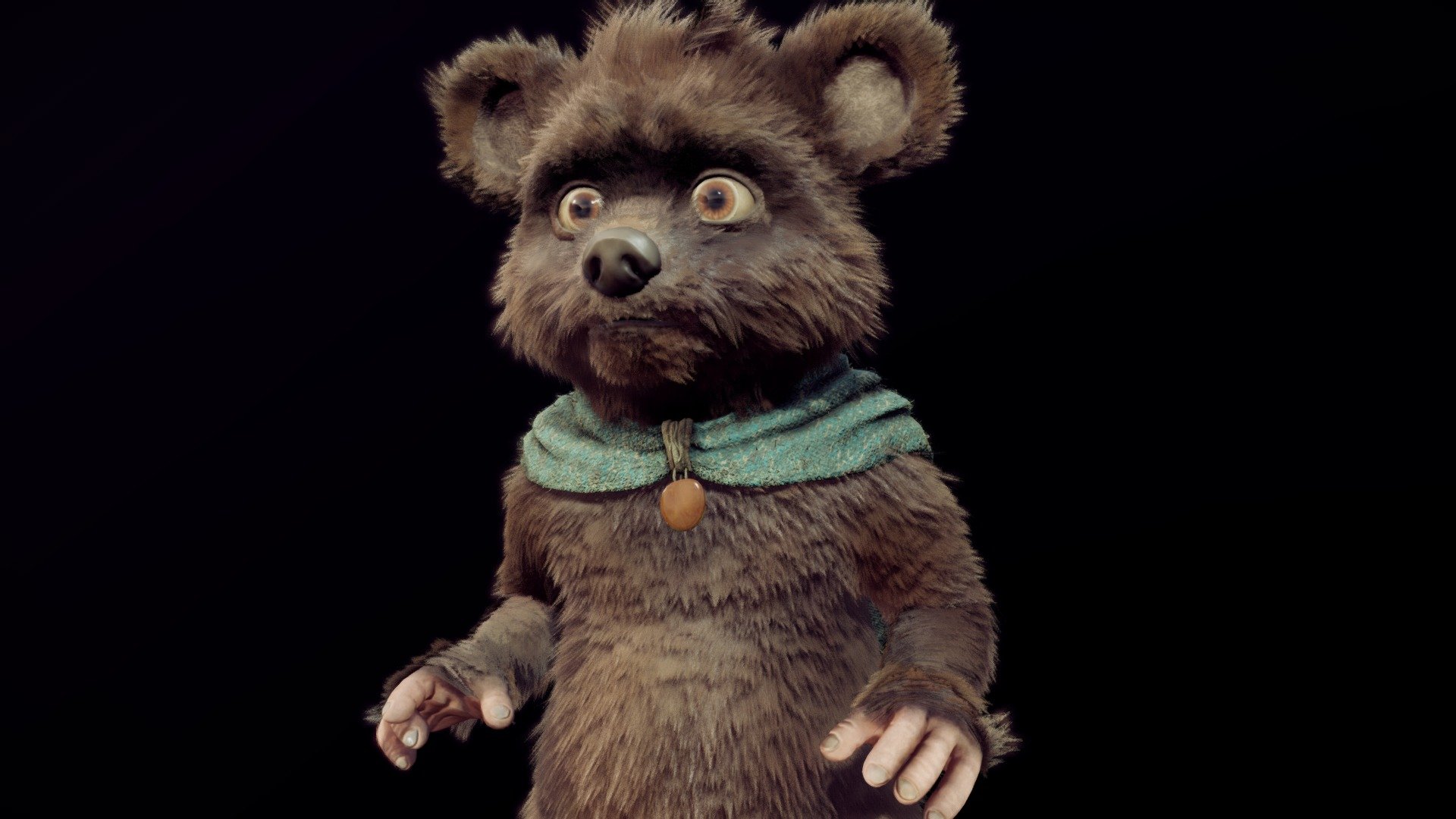 character Bear-fur-rigged-Mixamo 3d model