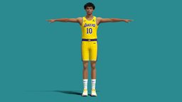 T-Pose Rigged Max Christie Los Angeles Lakers 23