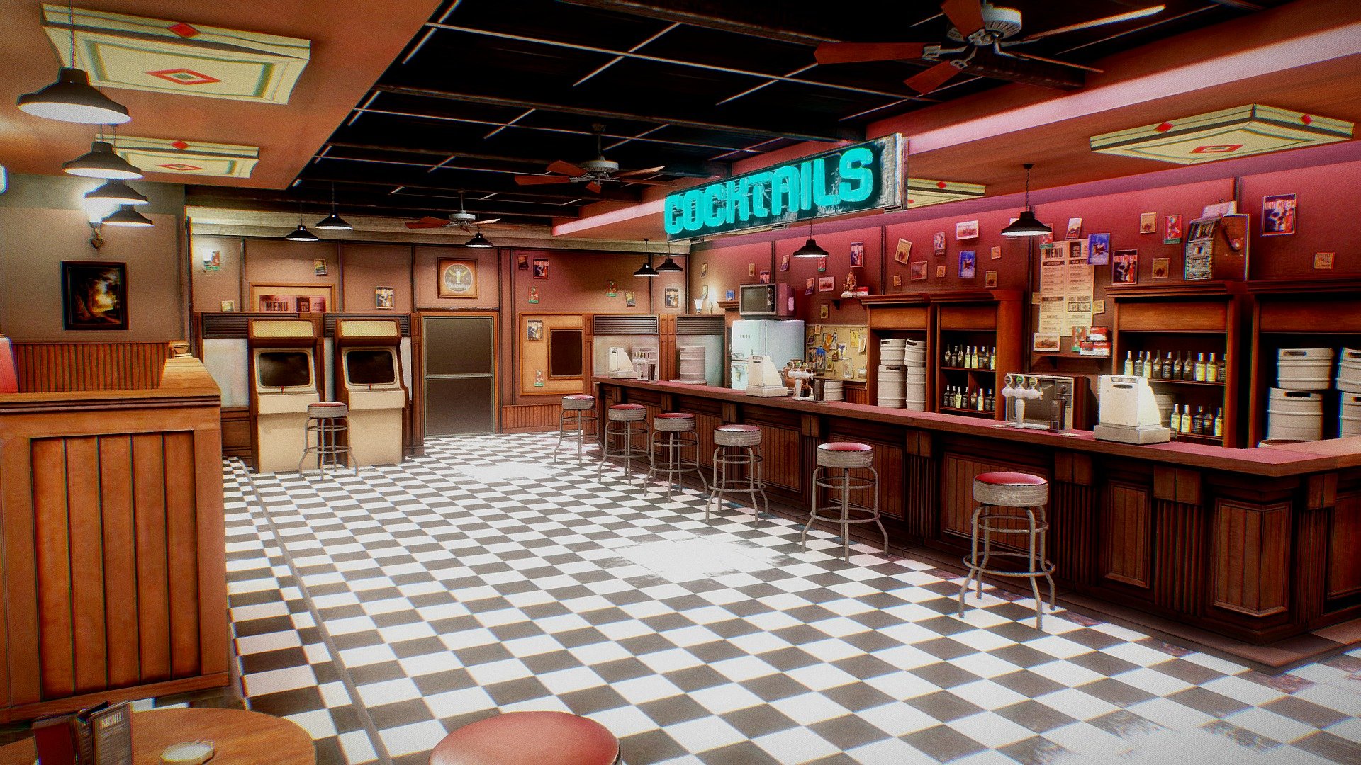 Night Bar |Baked| VR Ready 3d model