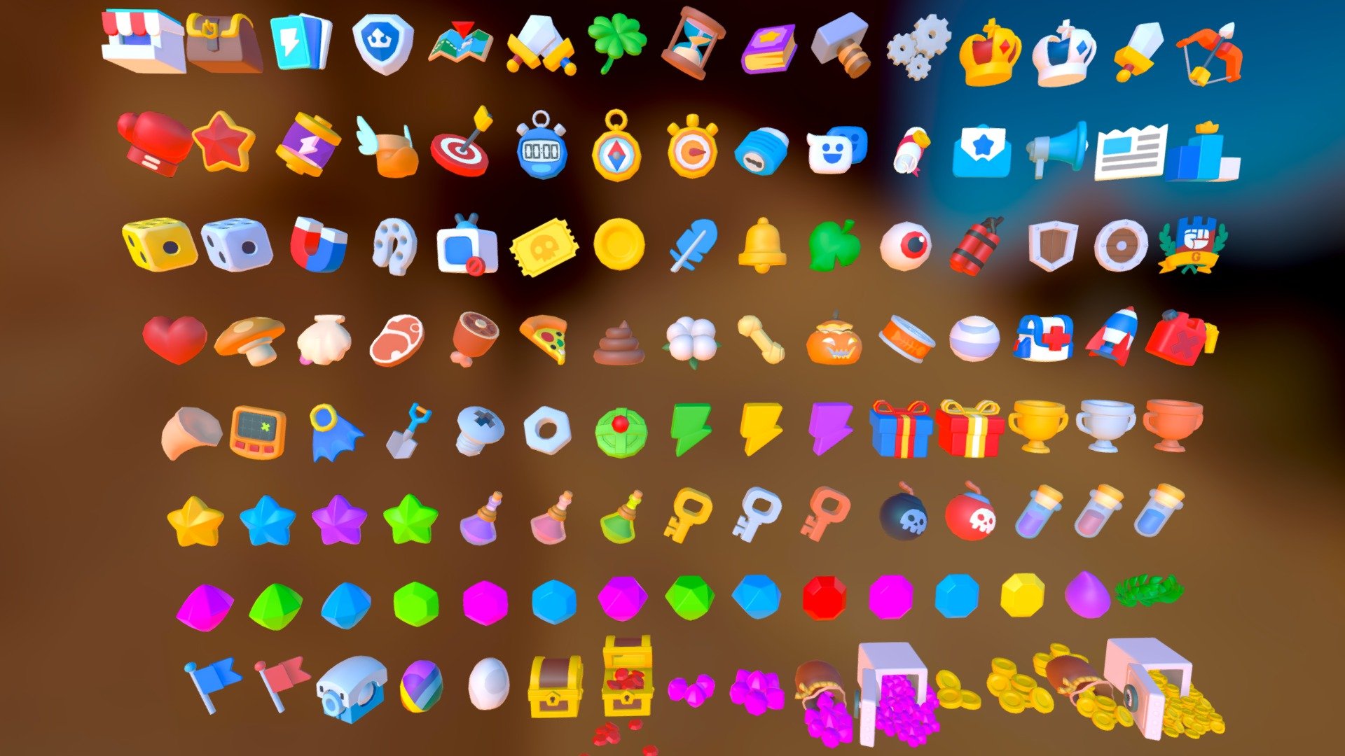 3D Icons Pack 3d model