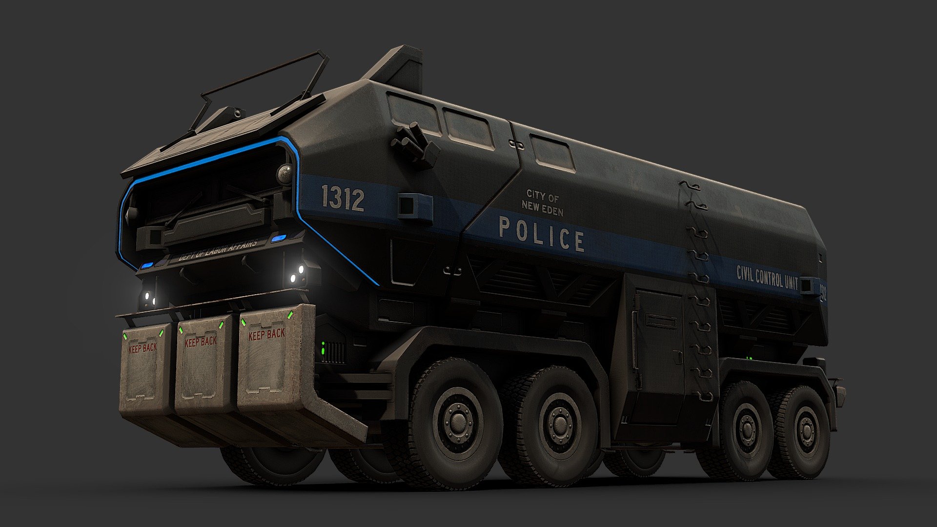 Dystopian Heavy Truck 3d model