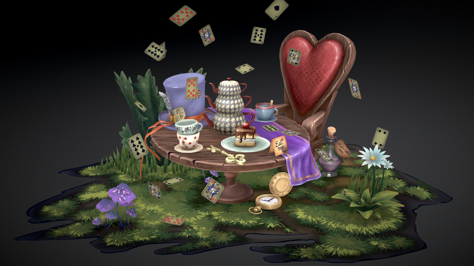 Alice In Wonderland Props 3d model