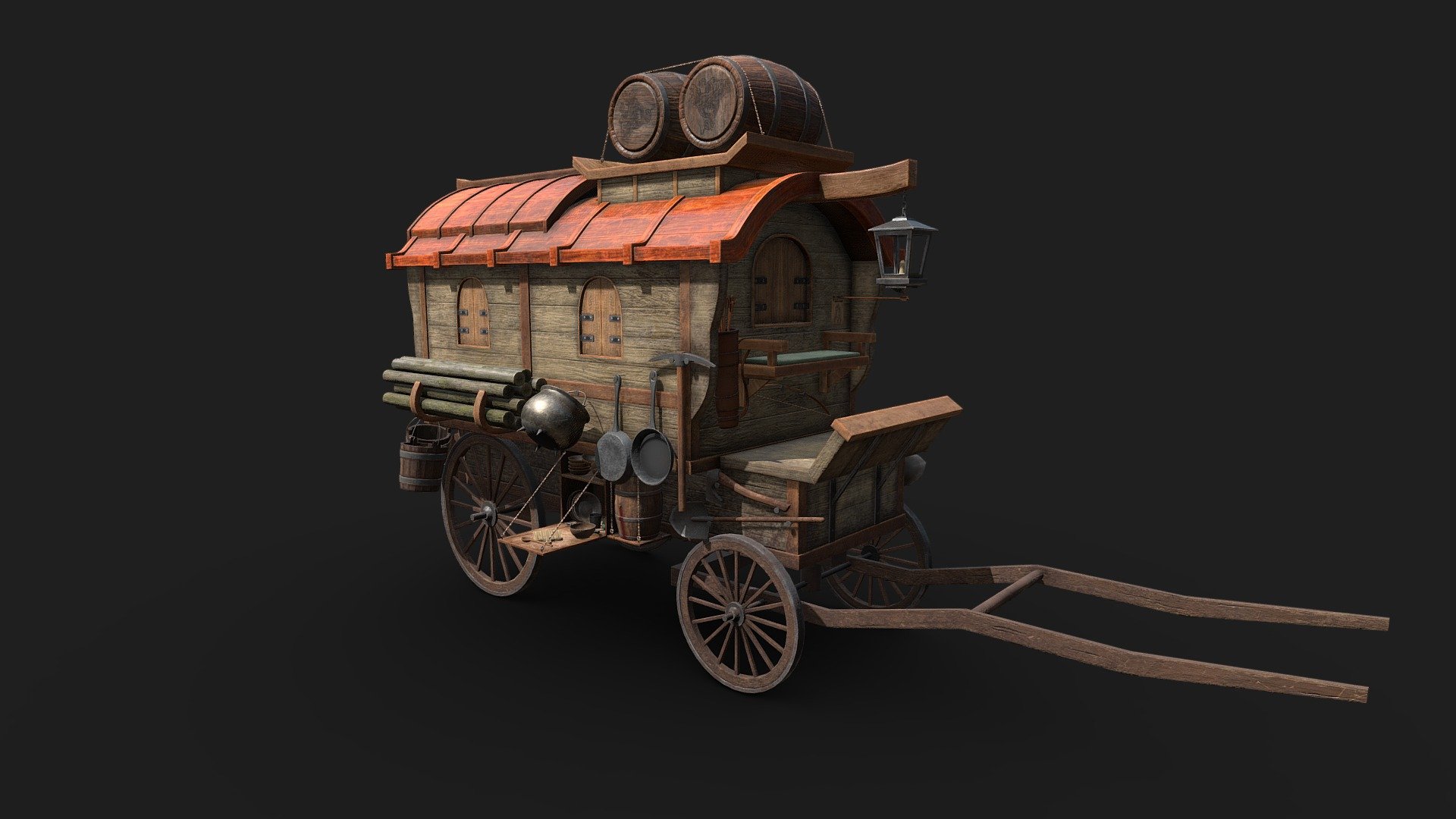 Old cart 3d model