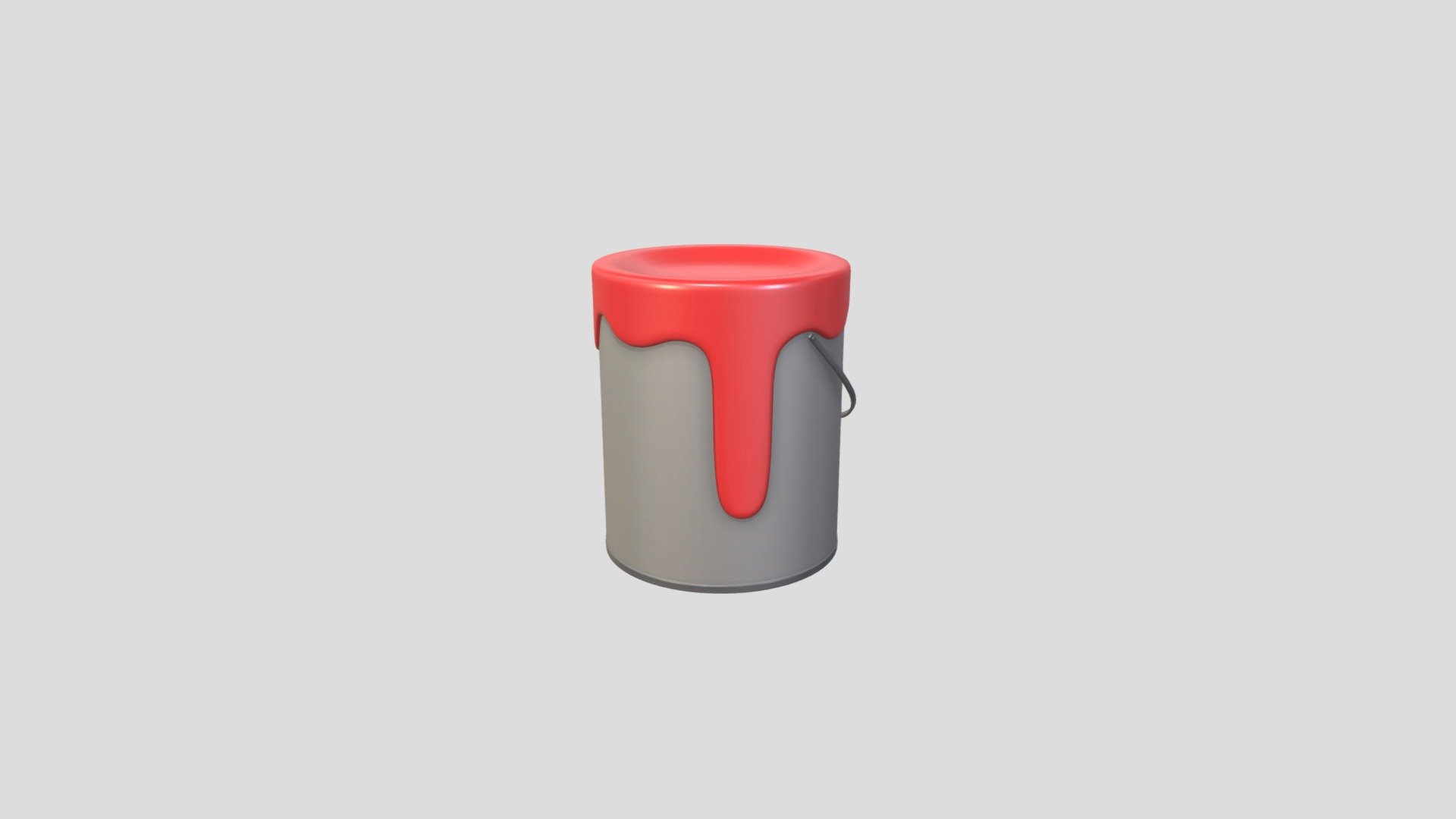 Cartoon Paint Bucket 3d model