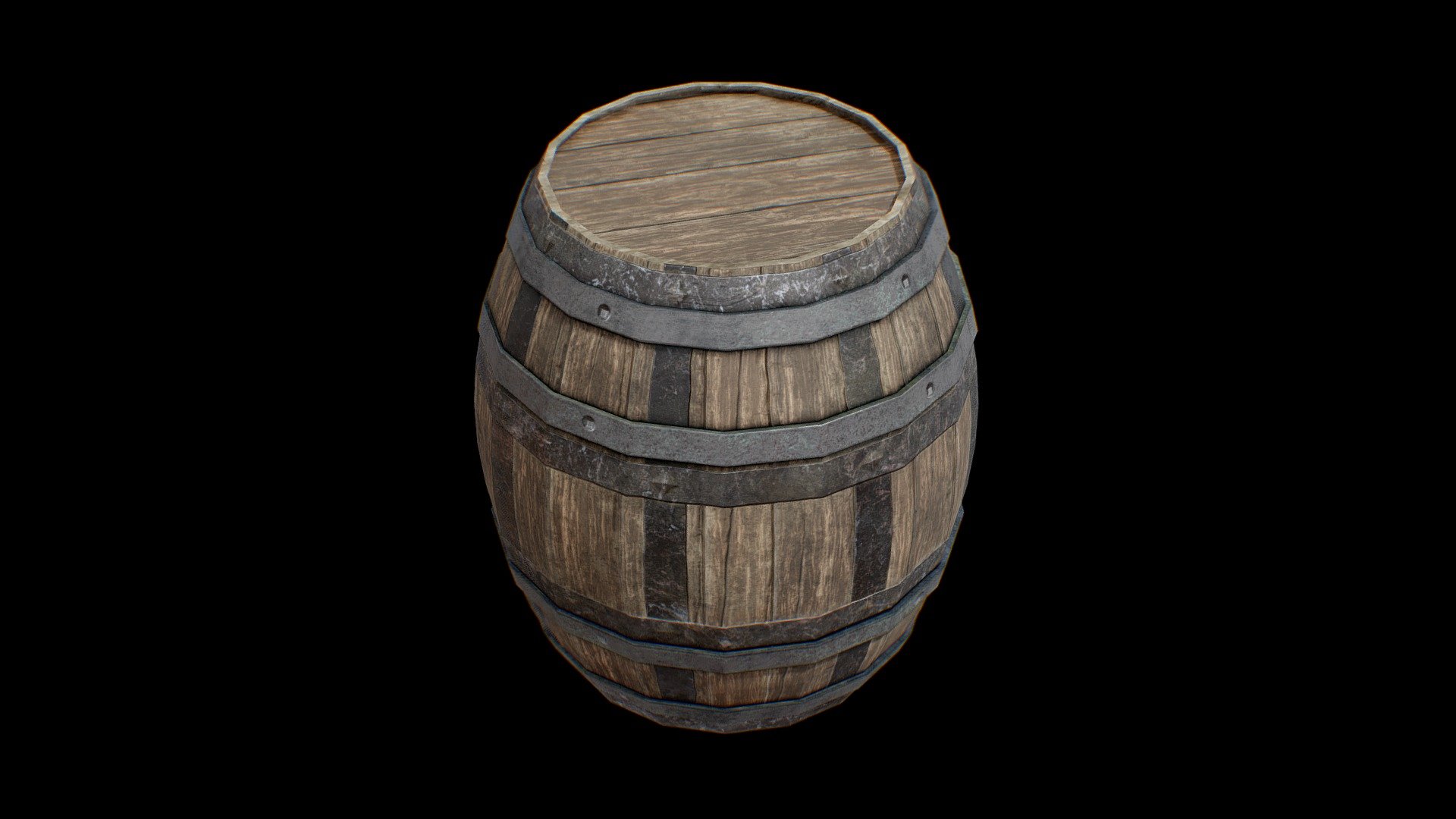 Wooden Barrel-Freepoly.org 3d model