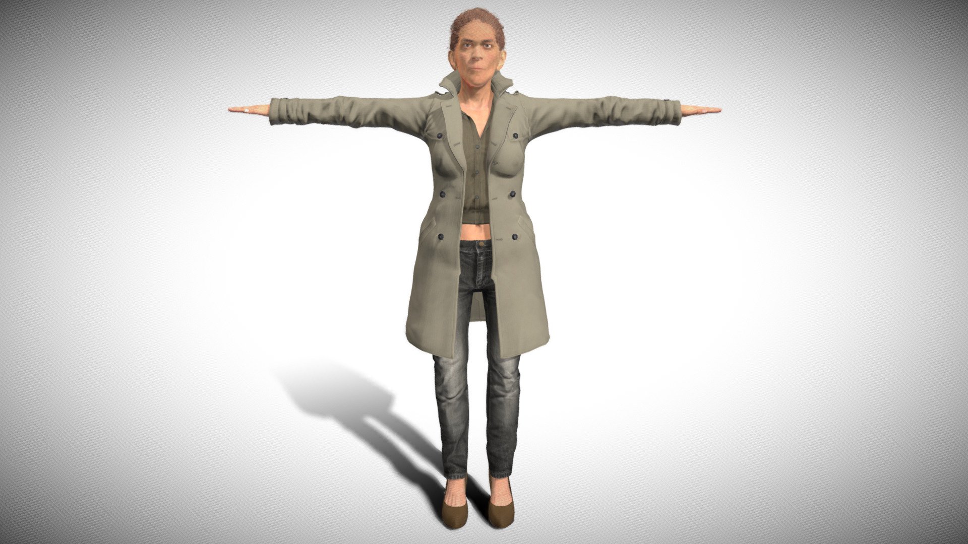 Detective mature woman 3d model