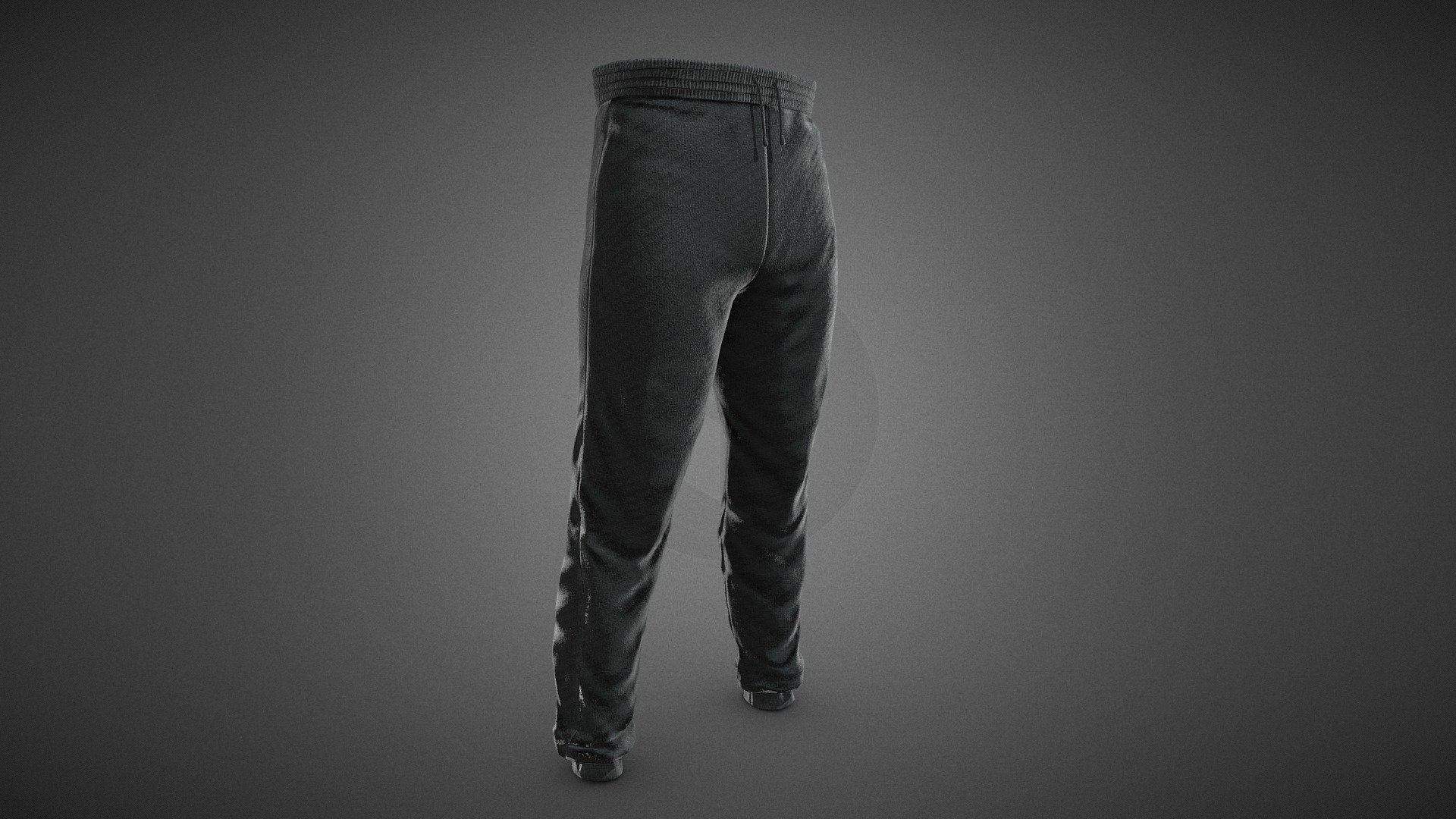 Black Stonewashed Jogger Pants 3d model