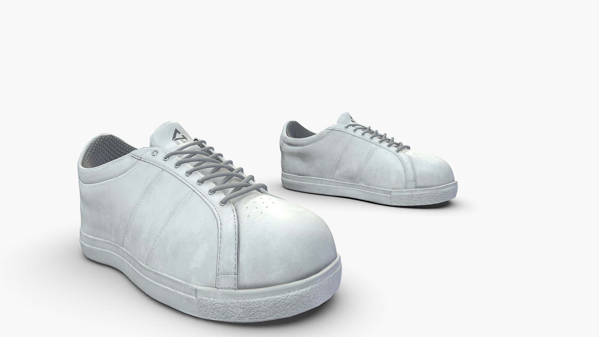 Casual White Sneakers 3d model