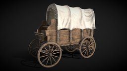 Covered wooden wagon