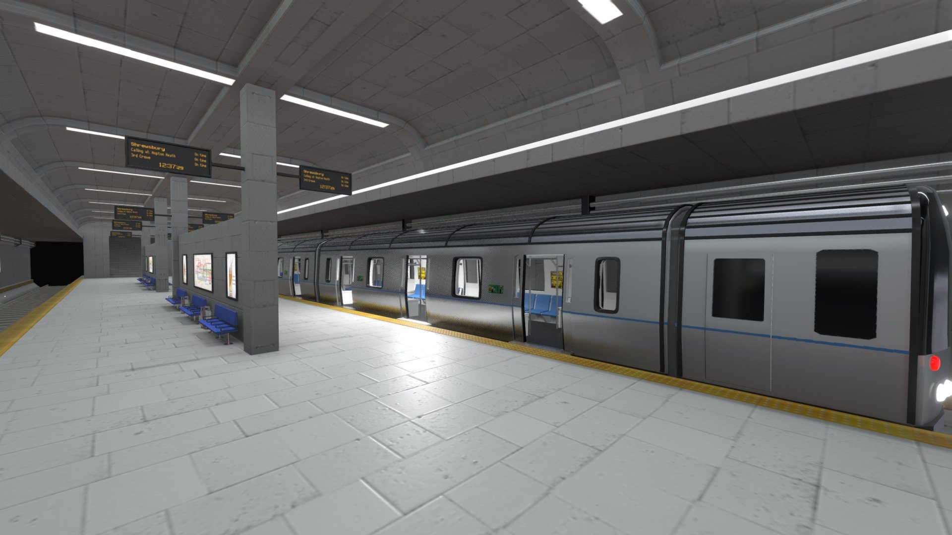 Subway station 3d model