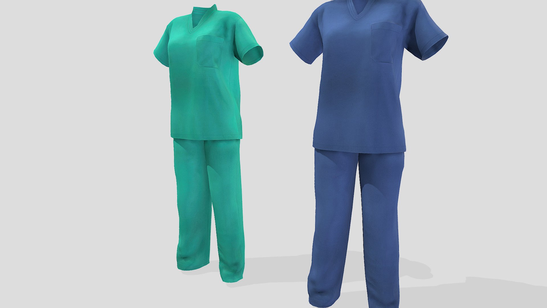 Female Scrubs Doctor Uniform 3d model