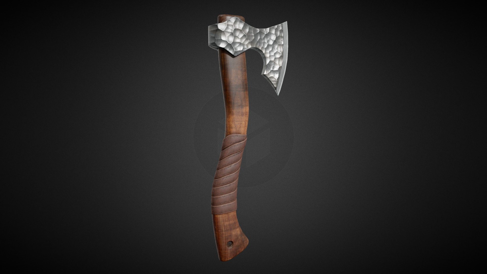 Hammered Metal Axe 3d model