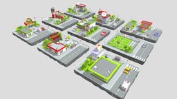 Cartoon Low Poly City