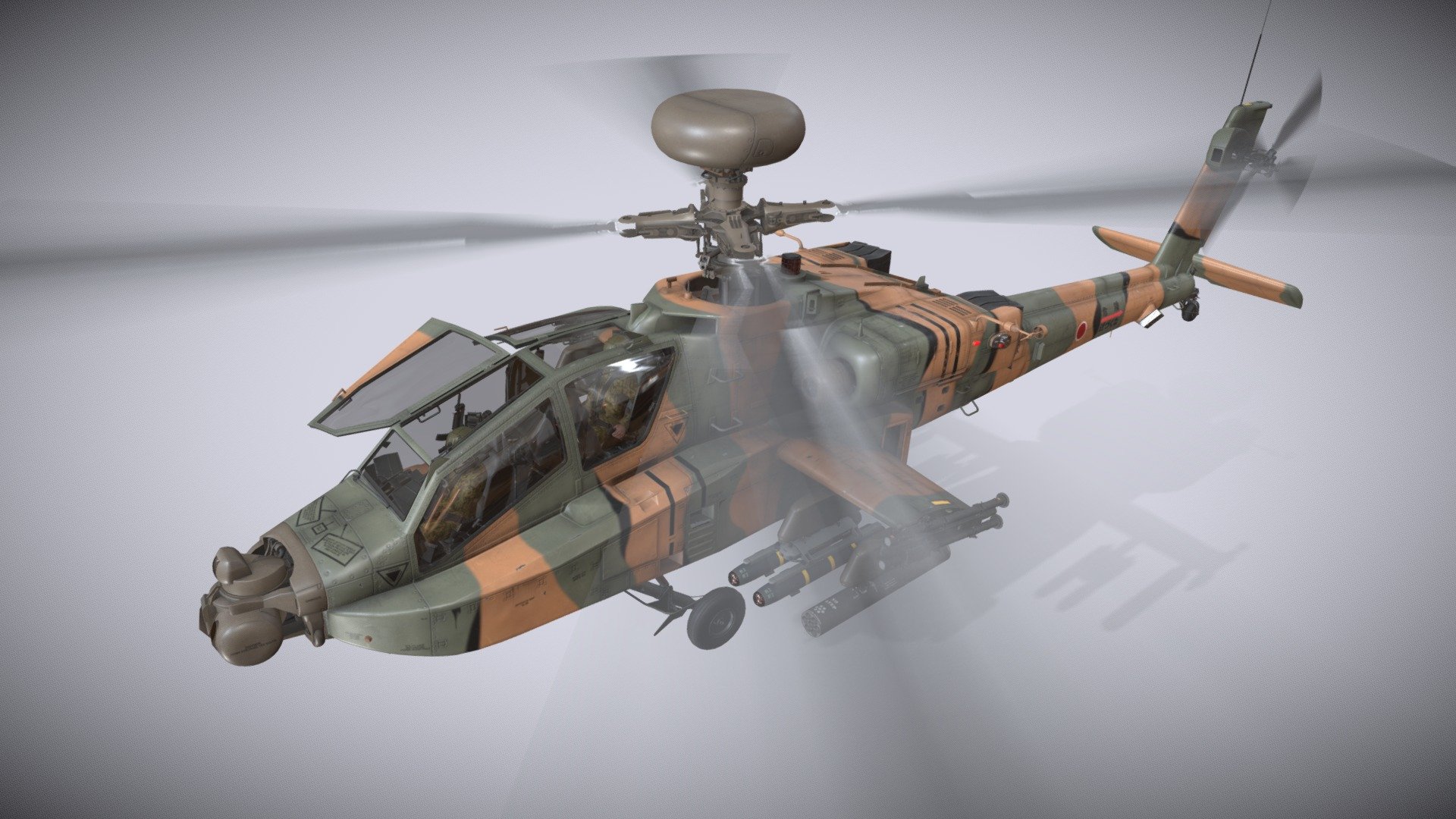 Apache AH-64D Japan Ground Defense Complex 3d model