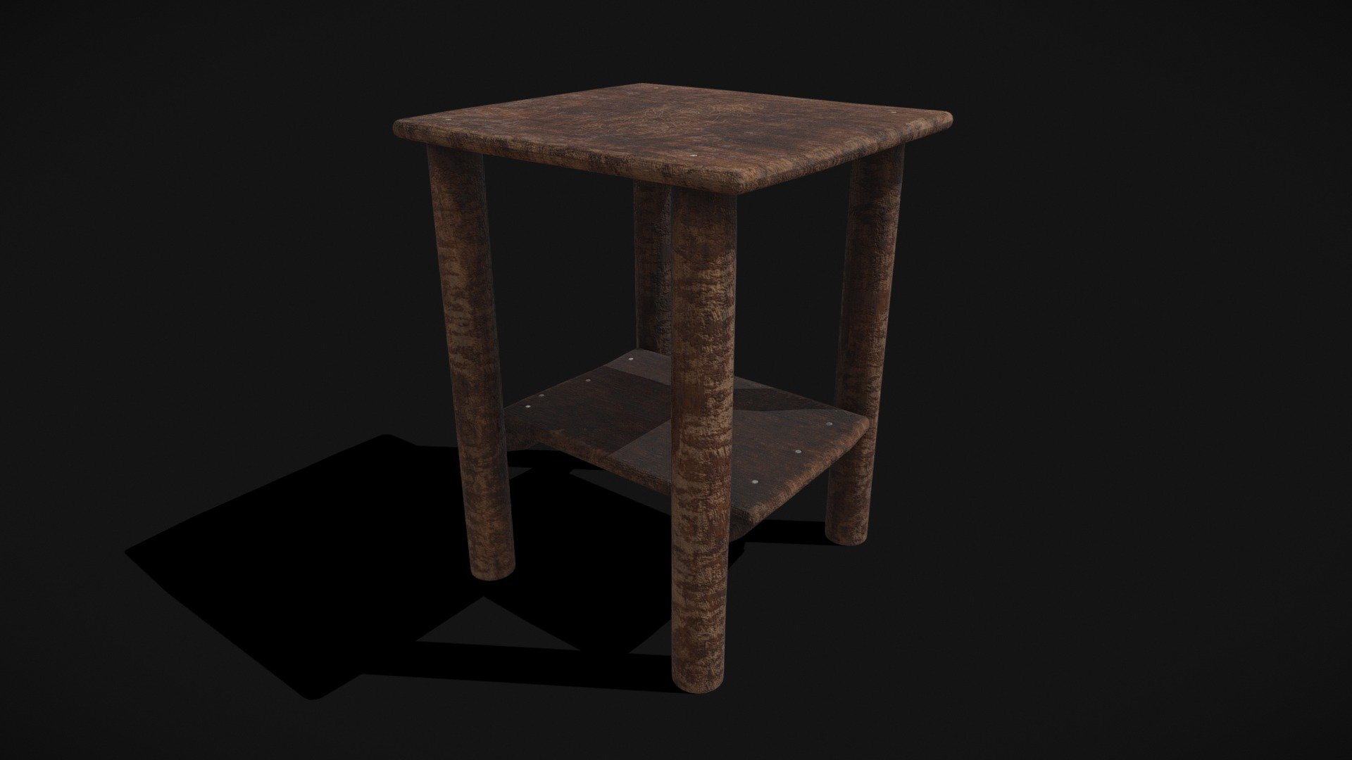 Rustic Simple Bed Side Table 3d model