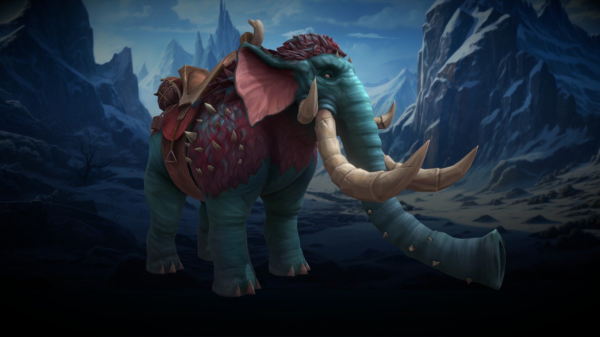 Stylized Fantasy Mammoth Mount 3d model