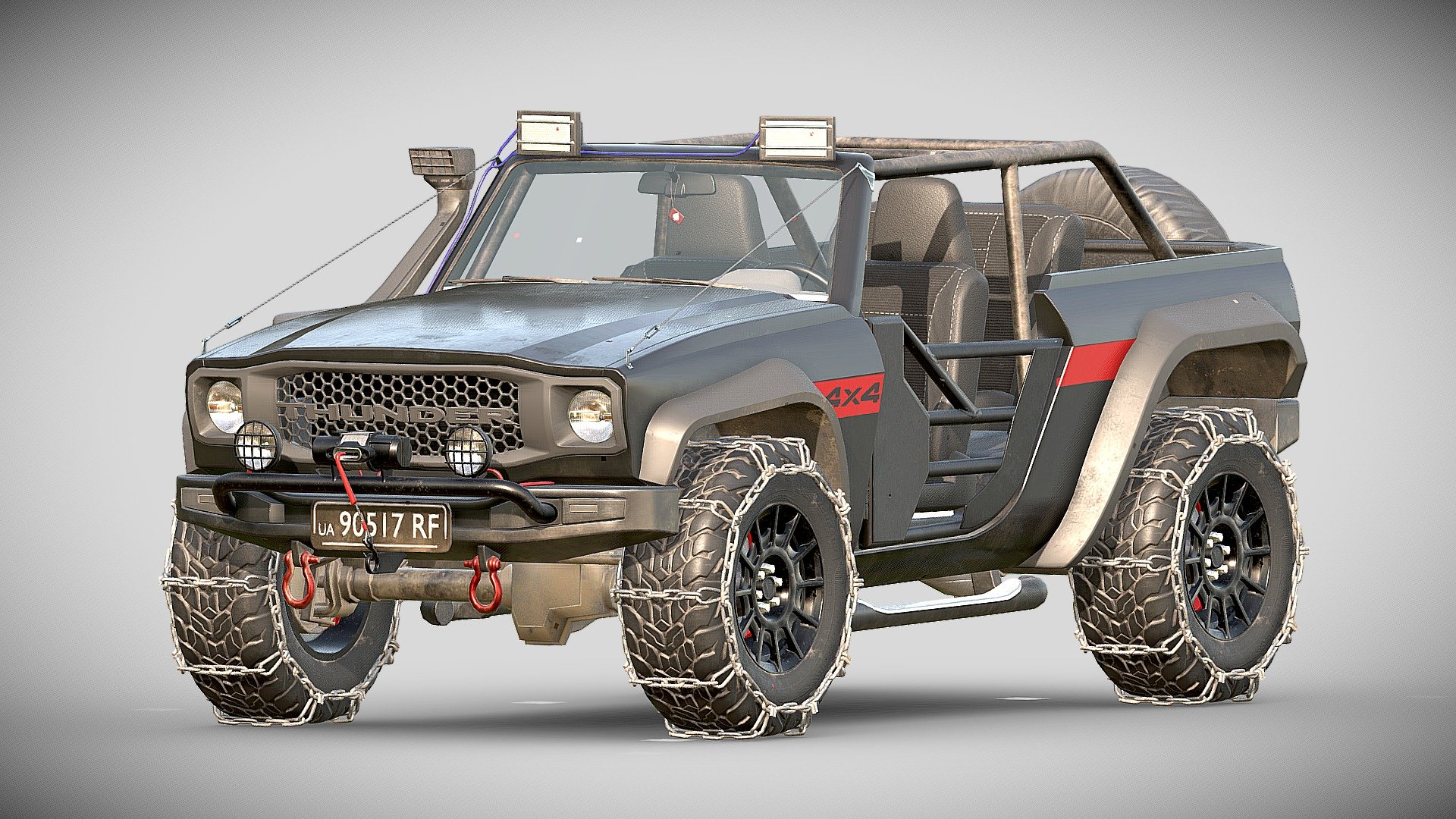 Generic SUV 4x4 Black 3d model