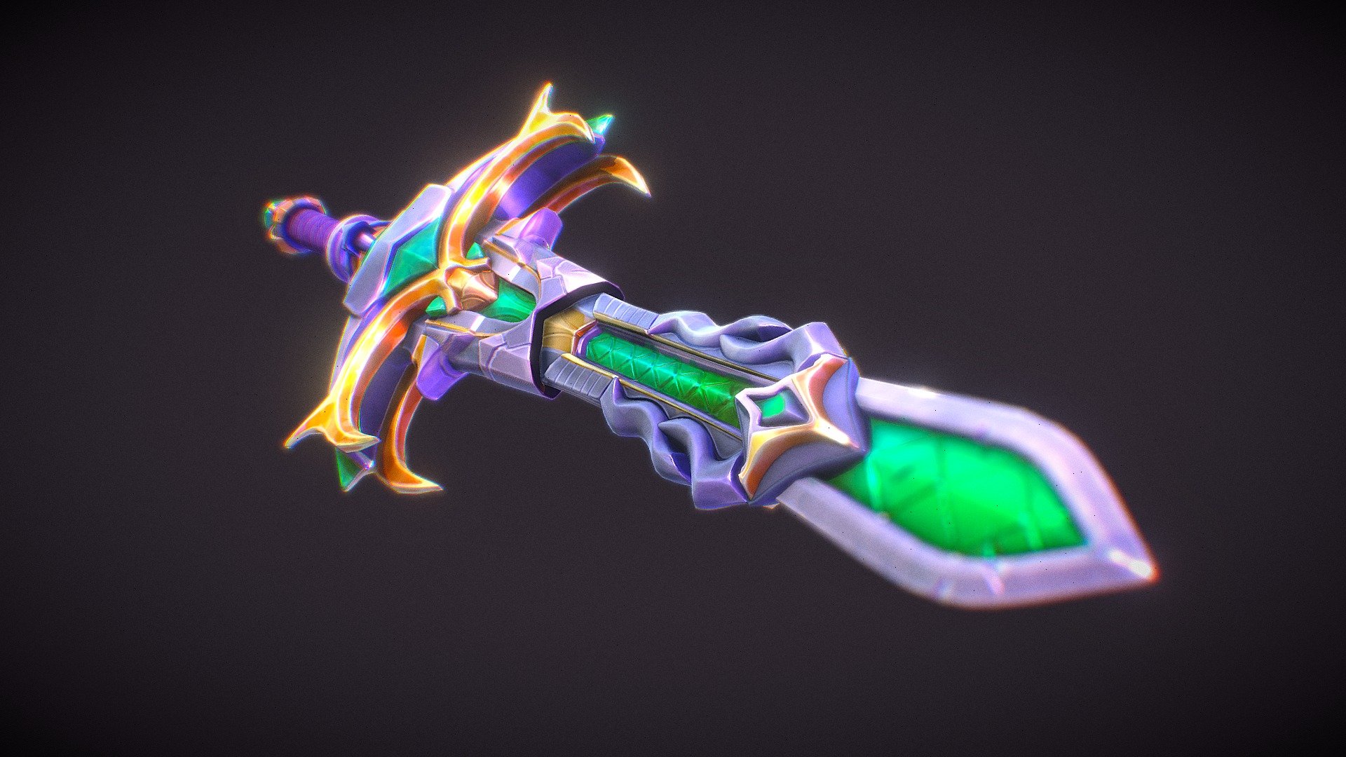 Stylized Emerald Sword 3d model