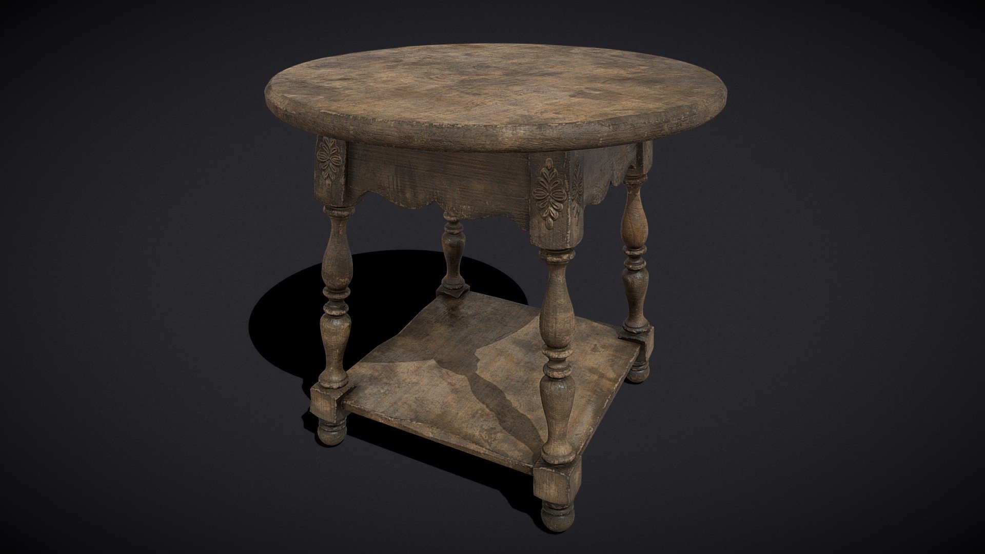 Elegant Round Side Table 3d model