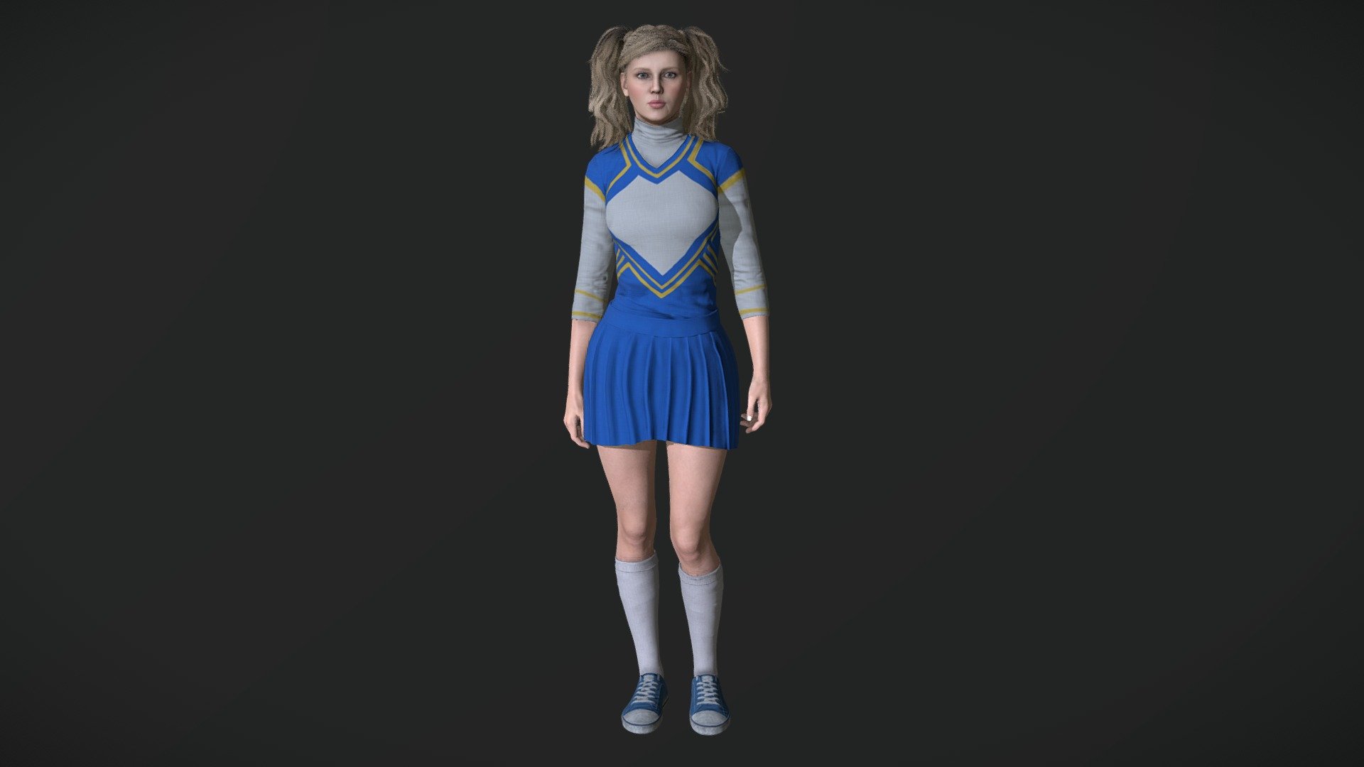 Cheerleader PBR Game Ready 3d model