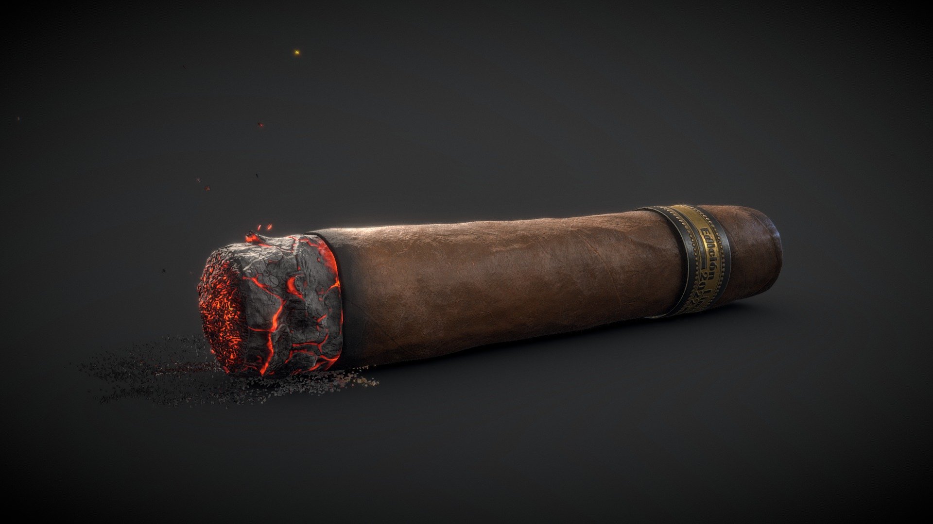 Cuban Cigar Burning 3d model