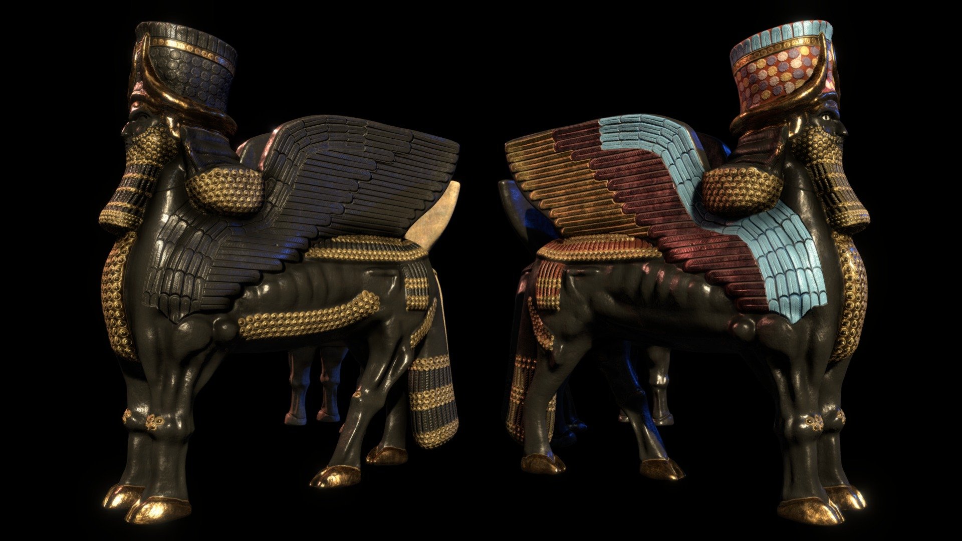 Lamassu Persian (4 Models) 3d model