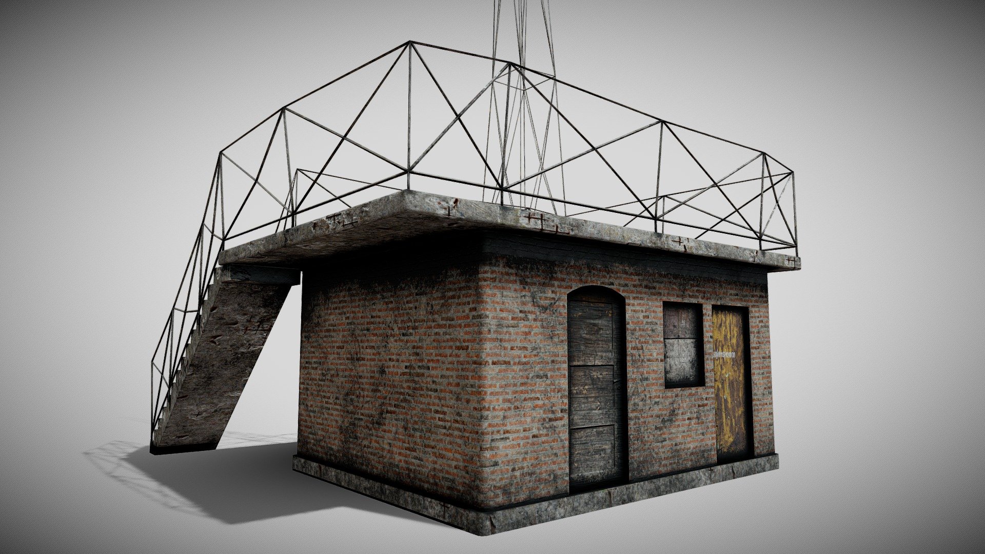 Old soviet radio tower. 3d model