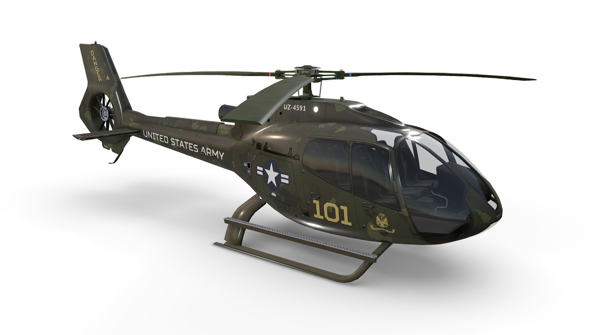 US Army Helicopter Airbus H130 Livery 36 3d model